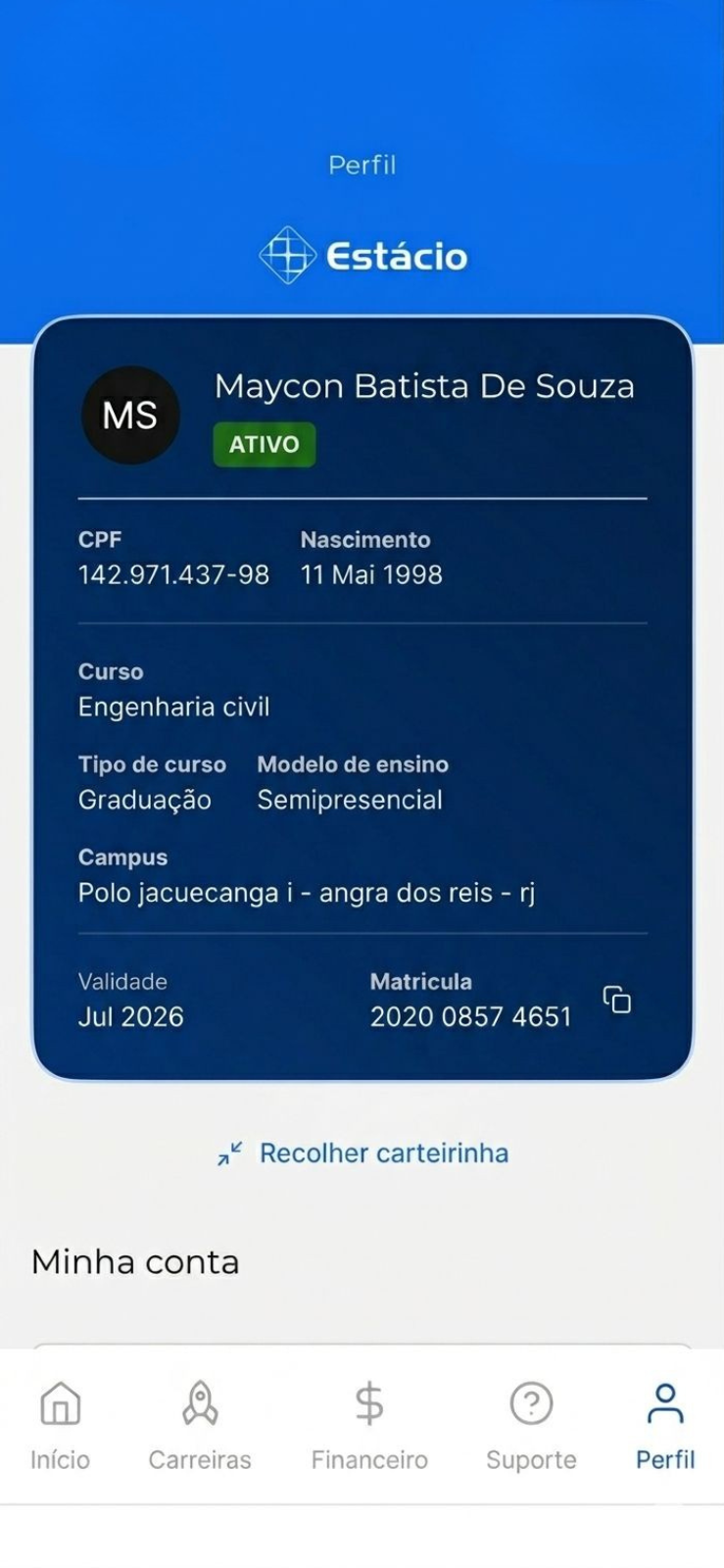 Carteirinha Estácio